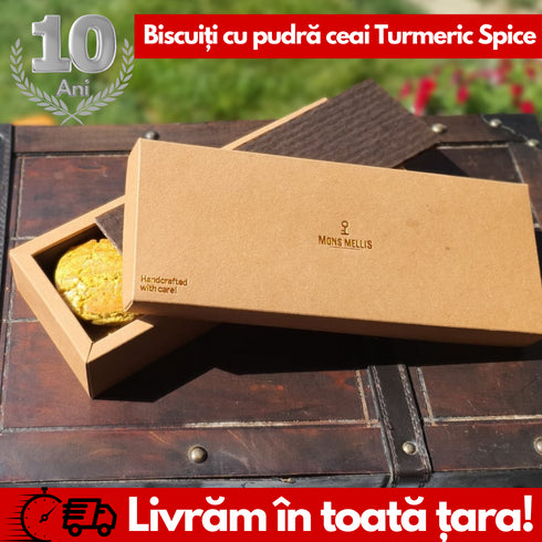 Biscuiți Ceai Negru, Turmeric și mirodenii (pudră)- 240g (Cutie de 6 Biscuiți)